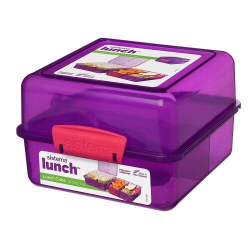 Sistema Sistema 3 Compartment 1.4L Lunch Cube Box, Green 2