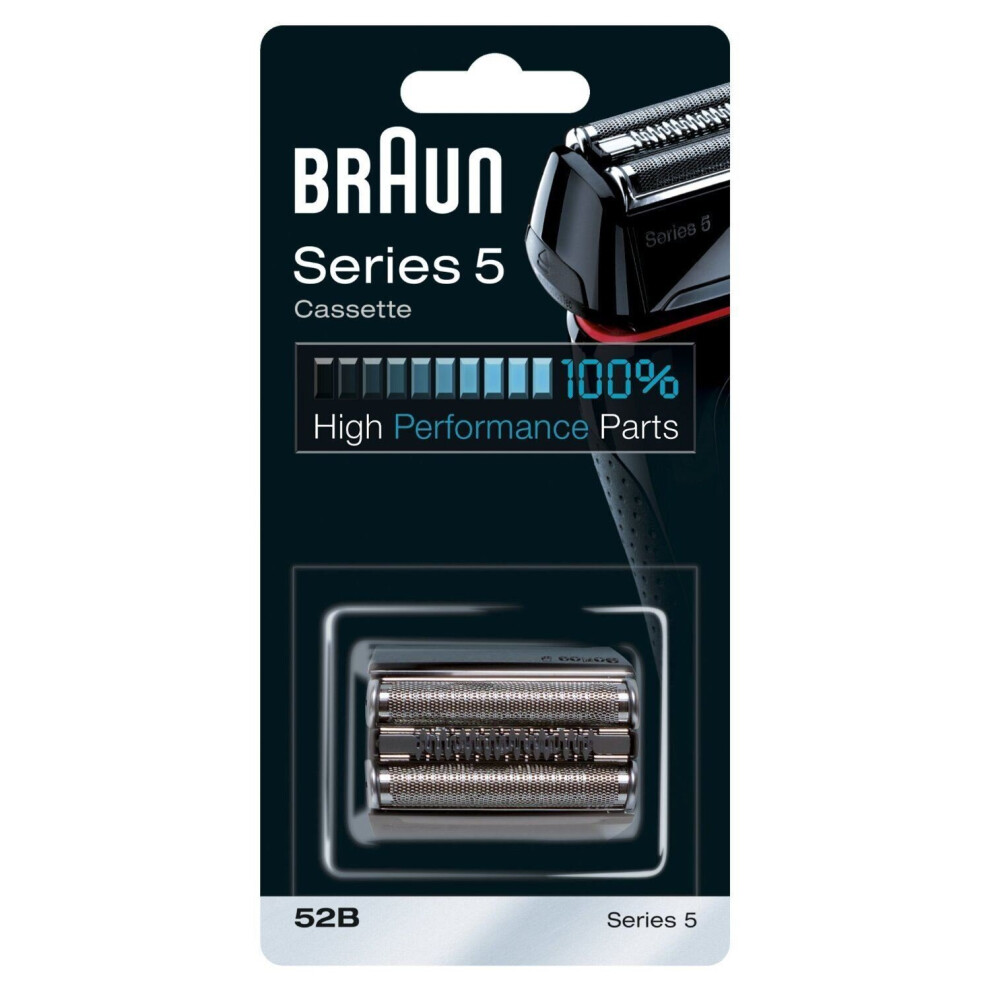 Braun 52B Replacement Foil & Cutter Cassette for Series 5 Shavers (5040s, 5030s, 5020s) - Black