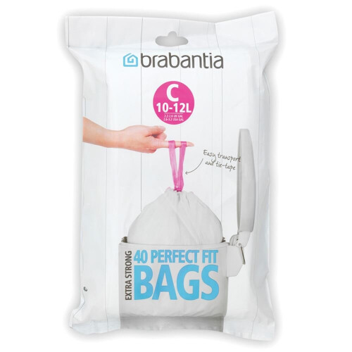 Brabantia Brabantia Bin Liners, Size C, 10-12 L - 40 Bags 2