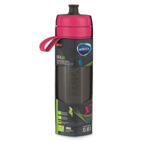 BRITA BRITA fill&go Active Water Filtration Bottle 0.6L with 1 MicroDisc Filter - Pink 2