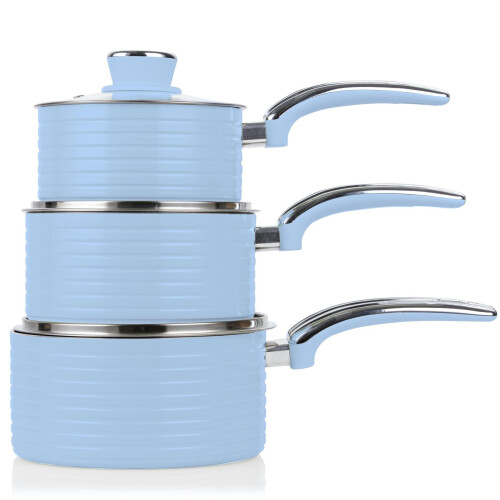 Swan 5pc Swan Retro Pan Set - Blue 1
