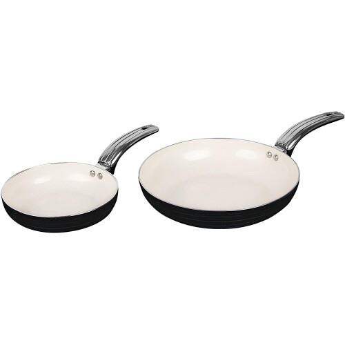 Swan Black Retro NonStick 5pce Pan Set, 3 Saucepans 16/18/20cm, 2