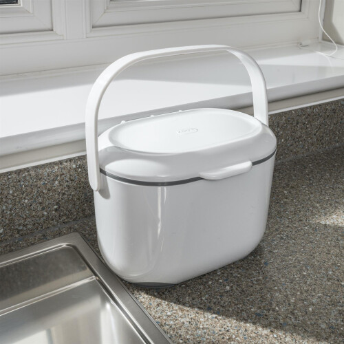 Addis Addis 2.5 Litre Kitchen Compost Caddy, White/Grey 1