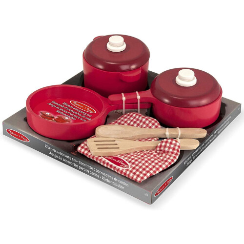 Melissa & Doug Melissa & Doug Wooden Play Kitchen Accessory Set Pot and Pans 1