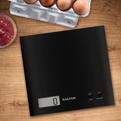 Salter Salter Arc Electronic Digital Kitchen Scales Black 1066 Slim Design Easy Clean 2
