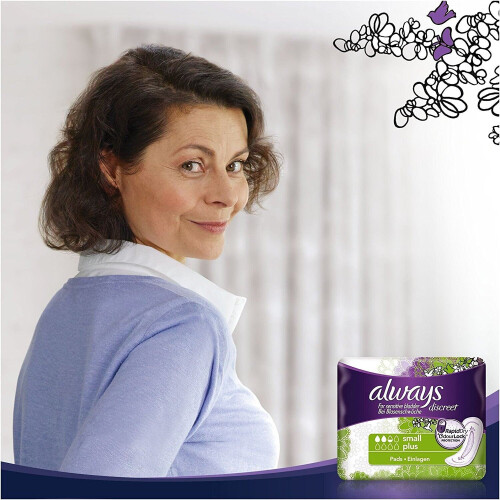 Always Always Discreet Sensitive Bladder Incontinence Pads Liners Small Plus Pack of 16 2