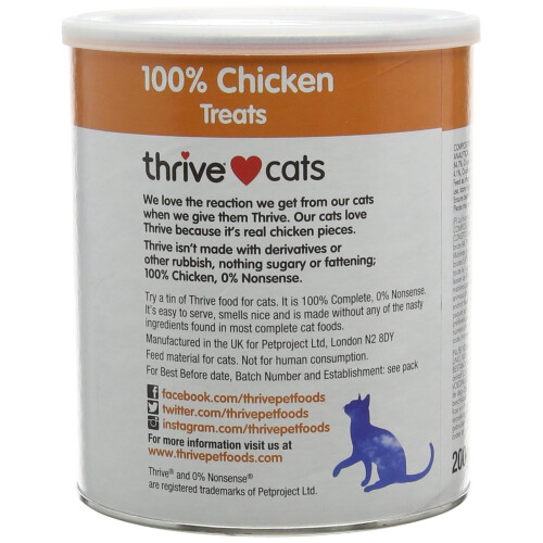 Thrive Cat Treats 100% Chicken 200g 1