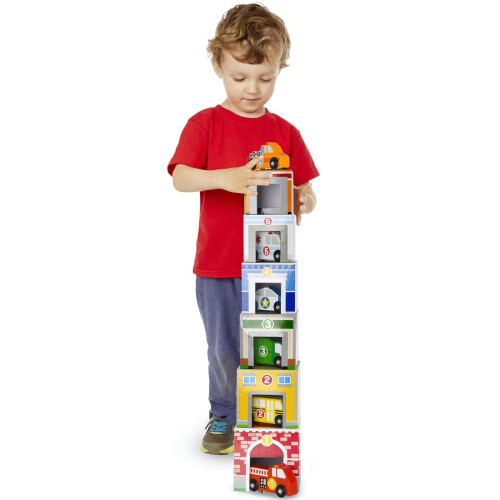 Melissa & Doug Melissa & Doug Nesting and Sorting Blocks – 6 Buildings, 6 Wooden Vehicles 2