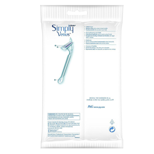 Gillette Gillette Simply Venus 2 Razor Disposable x4 Razors 2