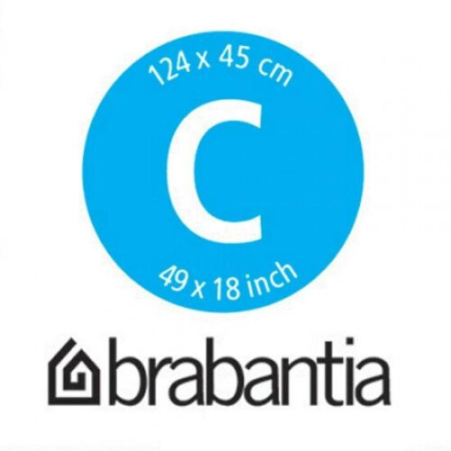 Brabantia Metalised Ironing Board Cover Size C 124cm x 45cm Silver on