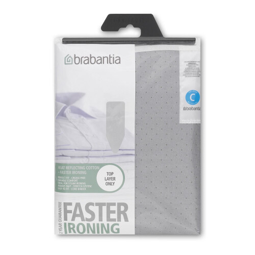 Brabantia Metalised Ironing Board Cover Size C 124cm x 45cm Silver on OnBuy