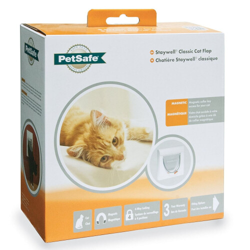 Staywell Classic Magnetic Cat Flap White 1