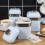 Swan Swan Retro Set of 3 Canisters Blue 3
