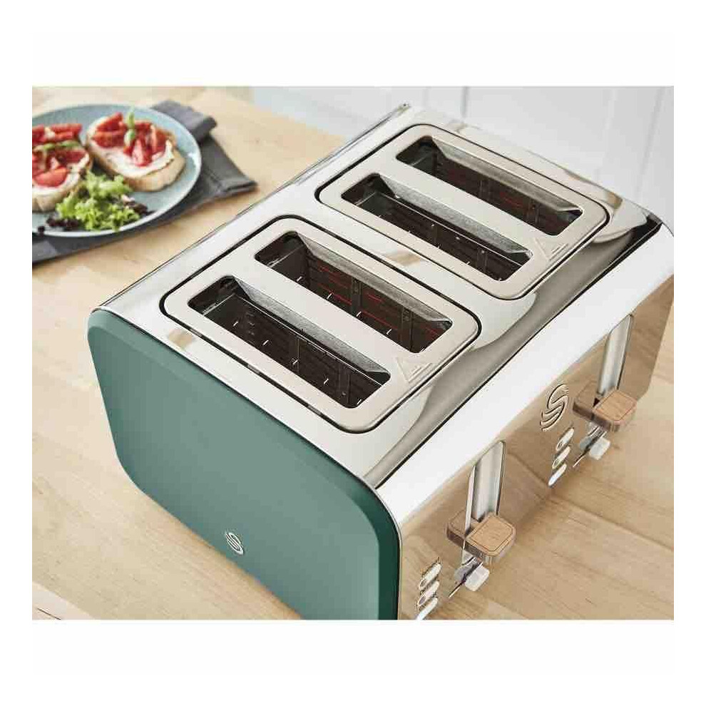 swan-st14620gren-nordic-4-slice-toaster-with-defrost-reheat-cancel-functions--cord-storage--1500w--green