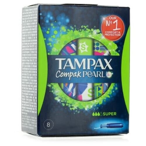Tampax Pearl Compak Super Tampons Applicator 8X (12 x 8s) 1