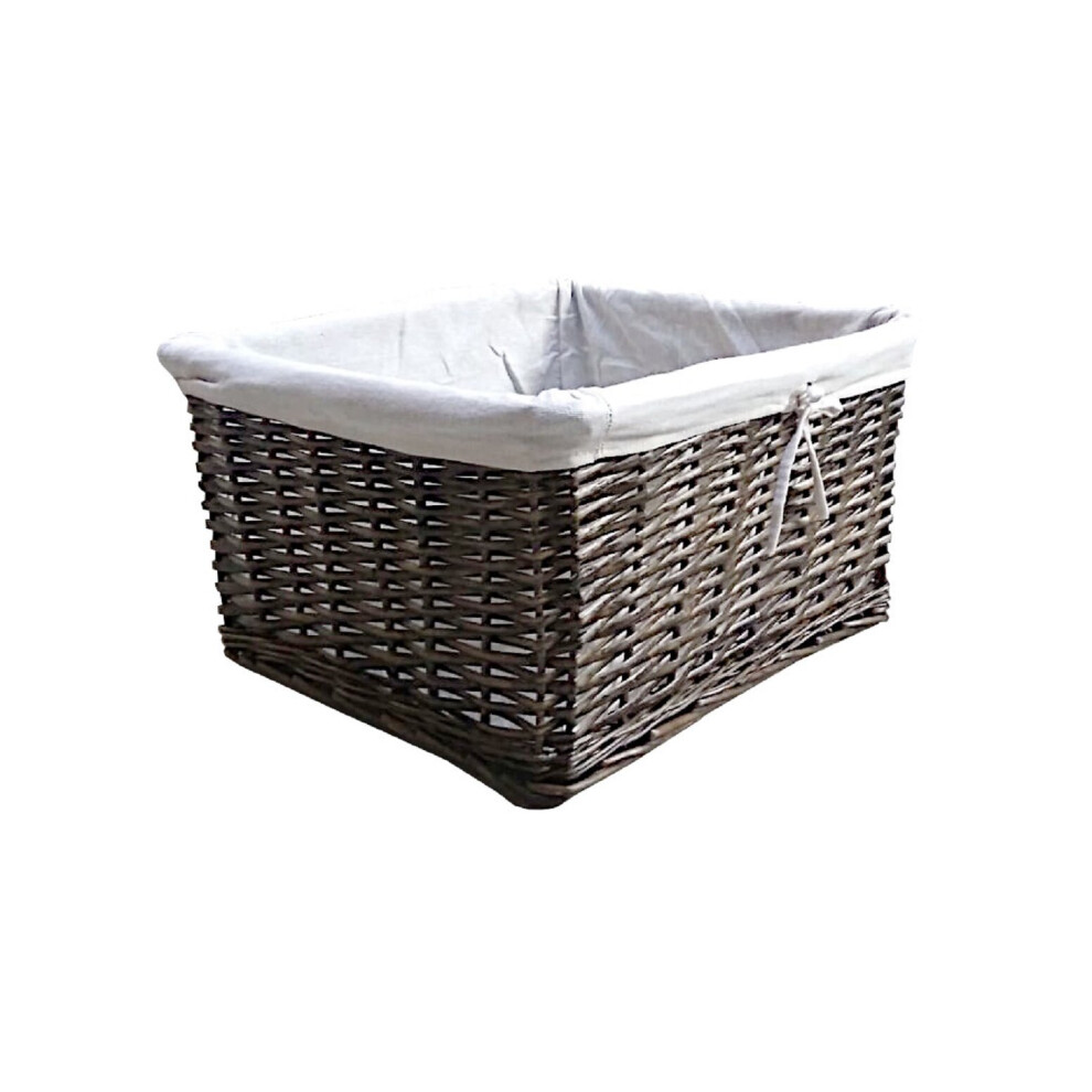 (Oak, SMALL) Willow Wicker Wider Deep Nursery Storage Basket