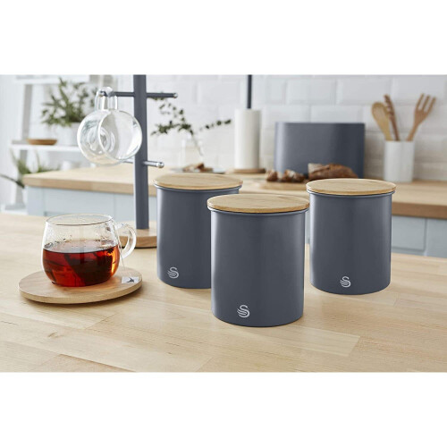 Swan (Grey) Swan Nordic Set of 3 Storage Canisters 2