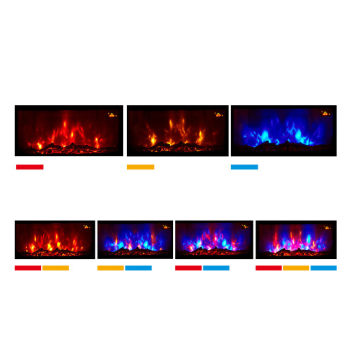 TruFlame Wall Mounted Arched Glass Electric Fire with Log Effect 1