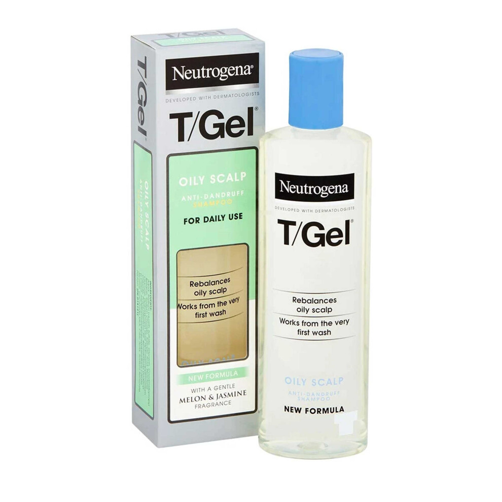 Neutrogena T Gel Anti Dandruff Shampoo 250ml Oily Scalp Daily Use New Formula