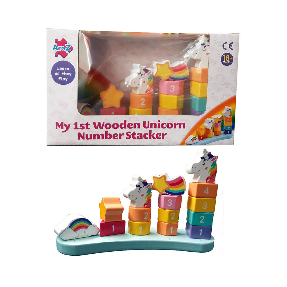 A to Z My 1st Unicorn Wooden Unicorn Number Stacker