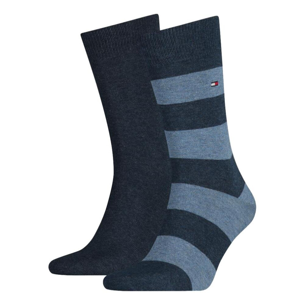 (M/L) Tommy Hilfiger Rugby 2 Pack Socks - Jeans - M/L