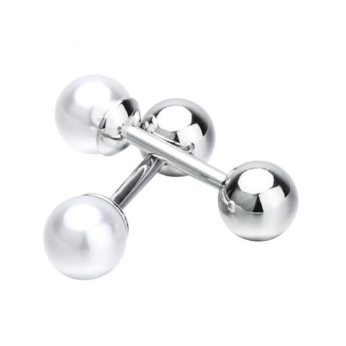 Charles William Pearl And Silver Round Ball Cufflinks 1
