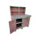 (4ft, With Back Panel) Wooden Workbench Eucalyptus Top Tool Cabinet Double Shelf with Lockable Cupboard 4