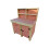 (6ft, With Back Panel) Wooden Workbench Eucalyptus Top Tool Cabinet Double Shelf with Lockable Cupboard 2
