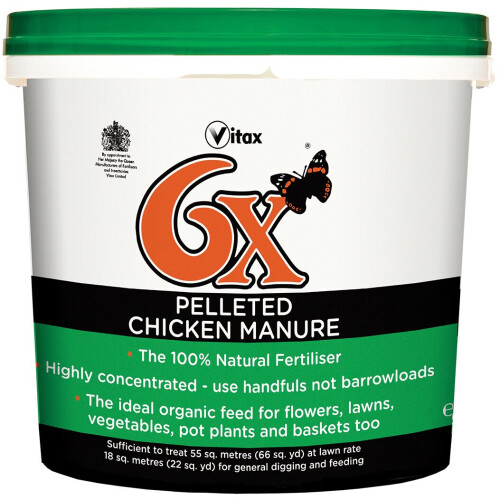 Vitax 6x Pelleted Chicken Manure 8kg Tub On Onbuy