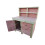 (4ft, With Back Panel) Wooden Workbench Eucalyptus Top Tool Cabinet with Lockable Cupboard Work Table 6