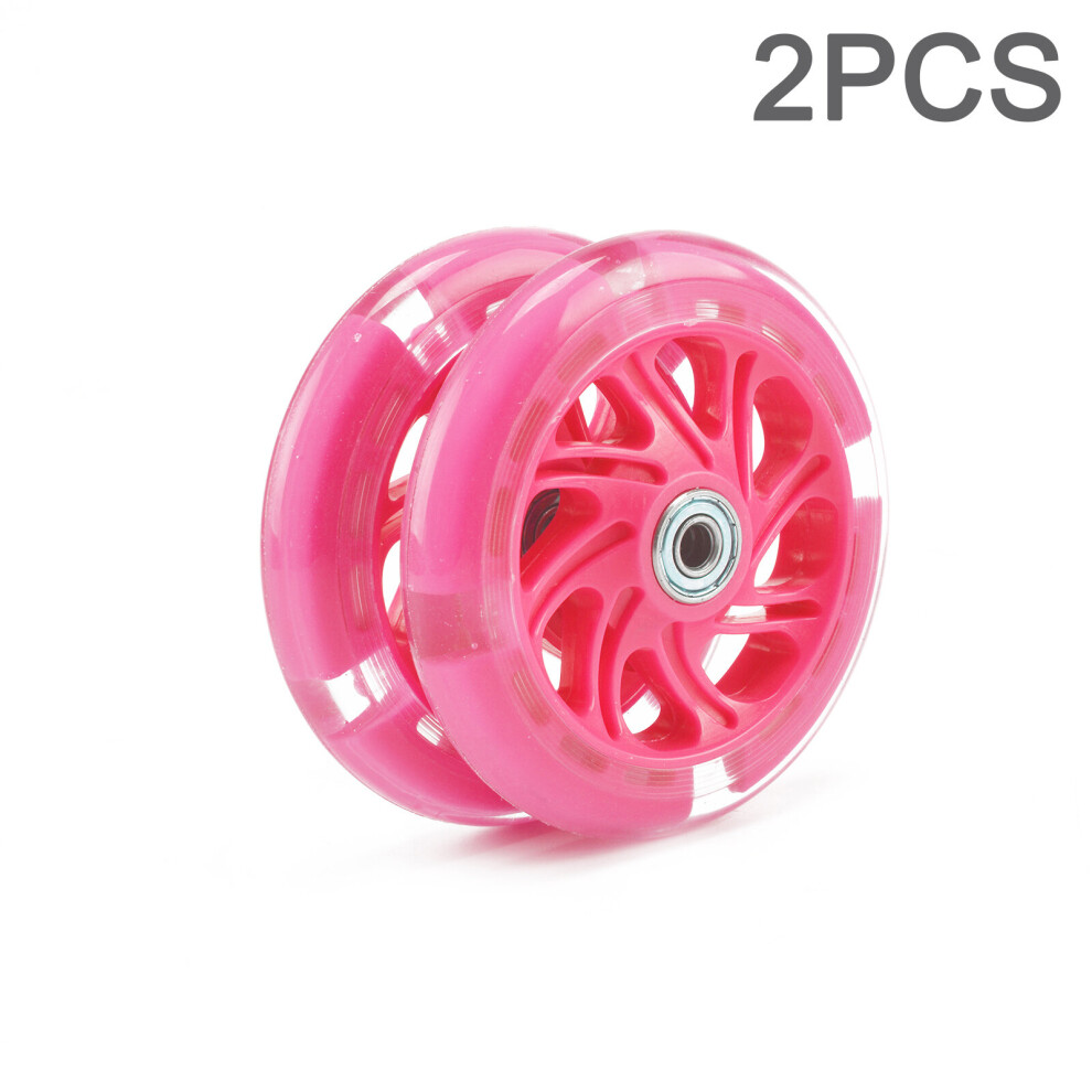 (Pink) Led Scooter Wheels 120Mm Lights Flash Pink