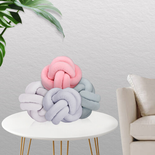 (Pink) Creative Ball Soft Concise Knot Cushion 1