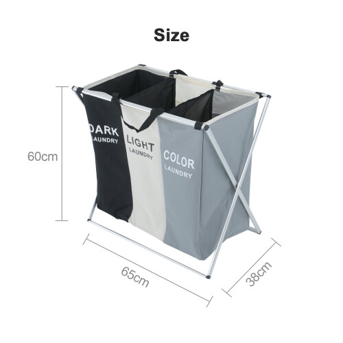 Laundry Clothes Basket Wash Hamper Bin Aluminium  Storage Bag 1