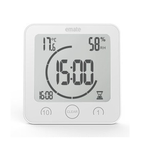 (Black) Bathroom Waterproof Digital Clock Timer Alarm 1