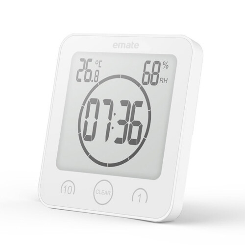 (White) Bathroom Waterproof Digital Clock Timer Alarm