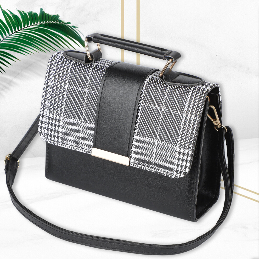 (Black2) Leather Handbags Shoulder Bag Cross Body