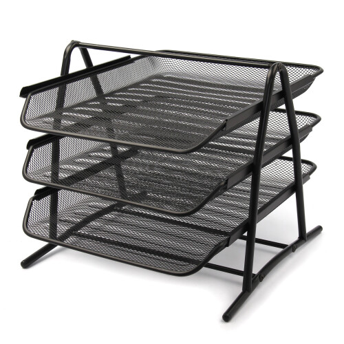 (Black) 3 Tier Office Filing Holder Document Letter
