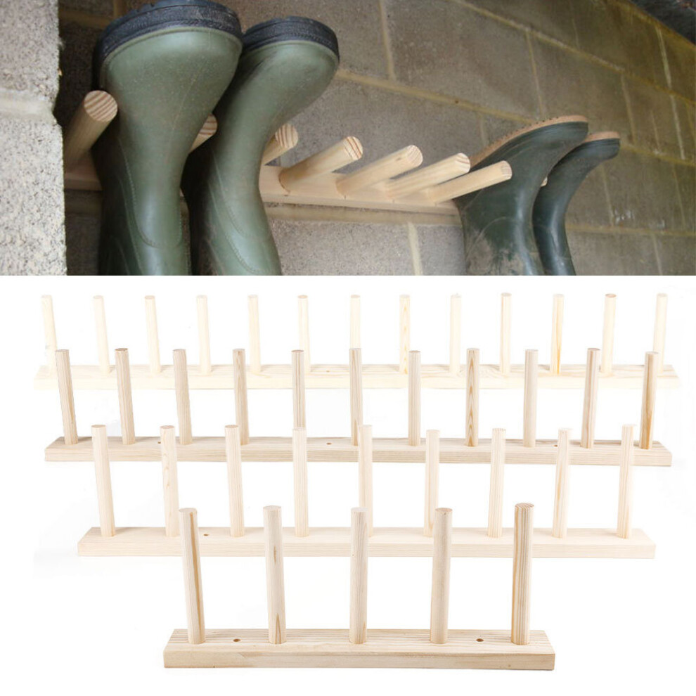 Wooden Shoes Storage Rack Stand Wellington Boot Rack Wall Mounted