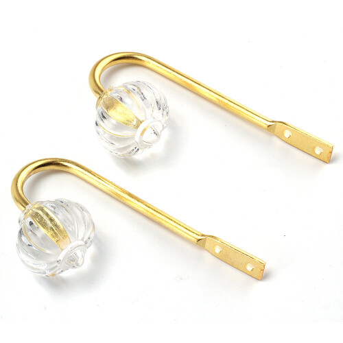 (Gold) 2X Metal Crystal Curtain Holdback Décor
