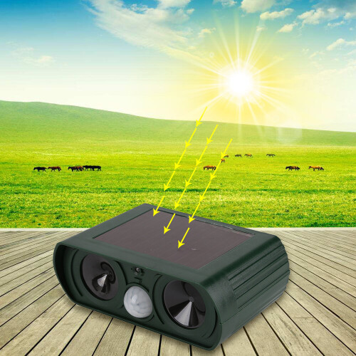 Solar Battery Repellent Scarer Fox Cat Repeller Ultrasonic Deterrent 2