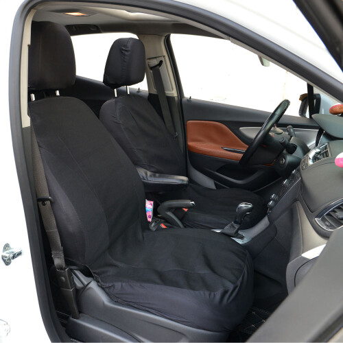Black Car Seat Covers Full Set Protectors Washable Front Rear 2