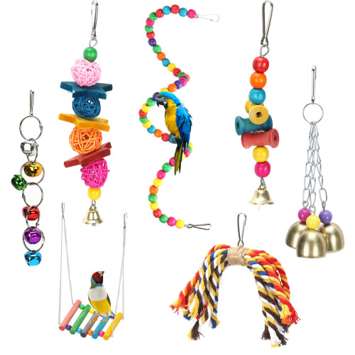 Colorful Beaks Metal Rope Bird Toy Set for Parrots, Budgies ... - Parrot Toys To Prevent Beak Biting