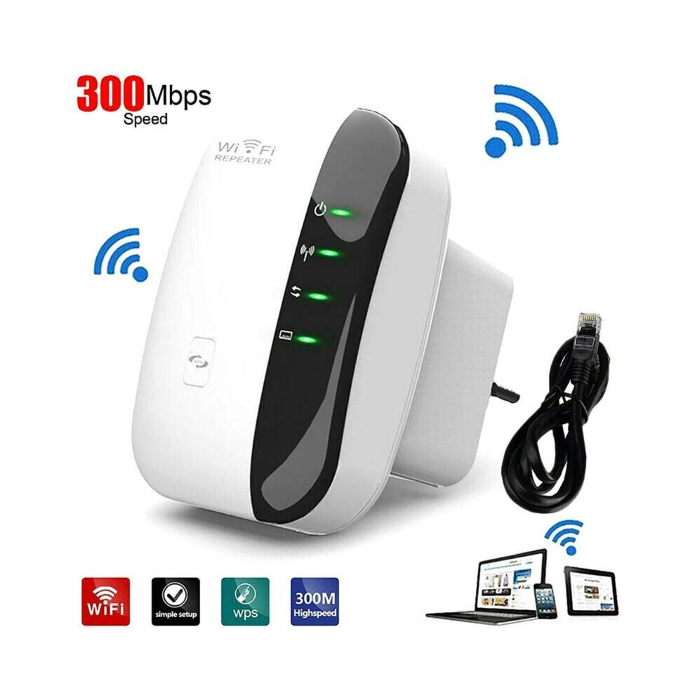 Wifi Range Extender Super Signal Booster 300Mbps Speed Wireless Network Repeater 795340563604