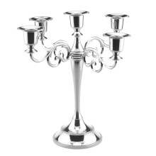 (Silvery) Metal Candle Holder Candelabra Décor Table