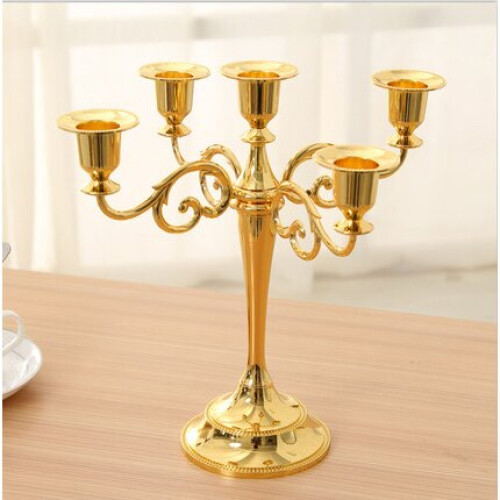 (Golden) Metal Candle Holder Candelabra Décor Table 1