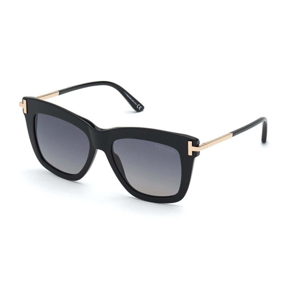 Tom Ford Dasha TF822 01D Shiny Black/Smoke Polarised Sunglasses