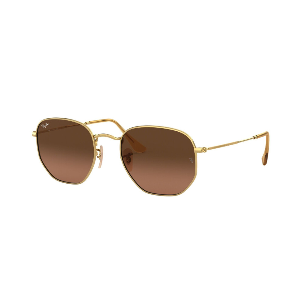 Ray-Ban Hexagonal RB3548N 912443 Gold/Brown Gradient Grey Sunglasses