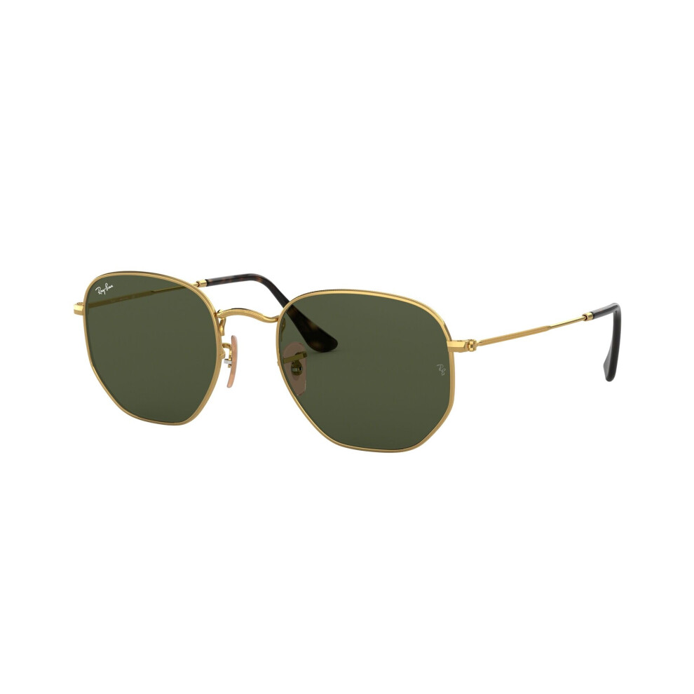 Ray-Ban Hexagonal Rb3548n 001 Gold/Green Sunglasses