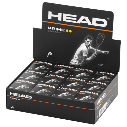 HEAD Head Prime Double Yellow Spot Squash Ball - Dozen