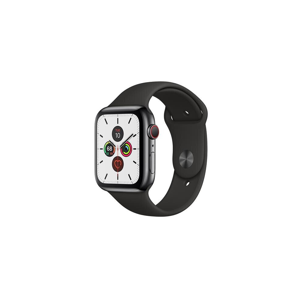 Apple Watch Series 5, 44mm Space Grey Aluminium Case, Black Sport Band, GPS & Cellular